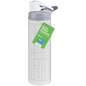 Glas-Trinkflasche weiß gemustert 550 ml