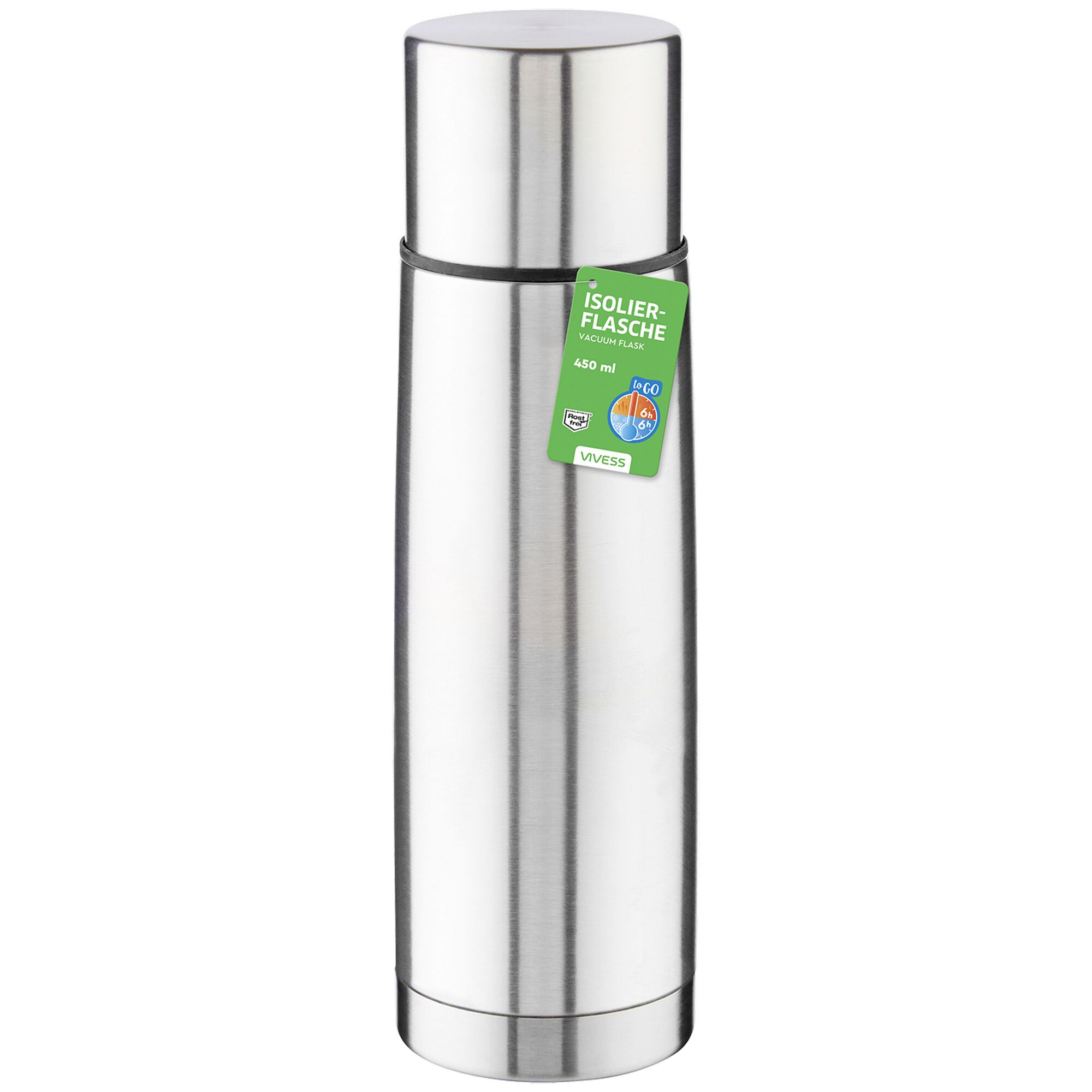 Silberne Isolierflasche