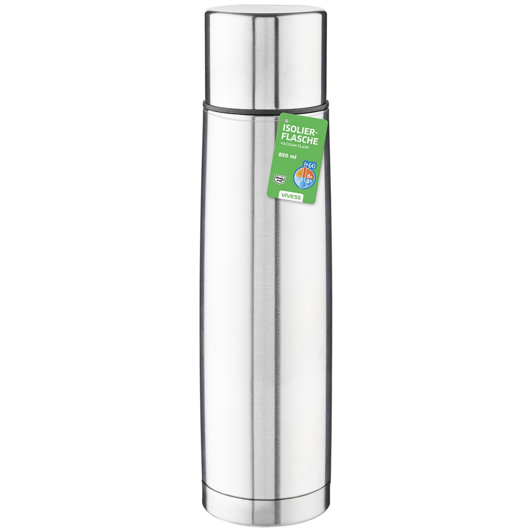 Silberne Isolierflasche