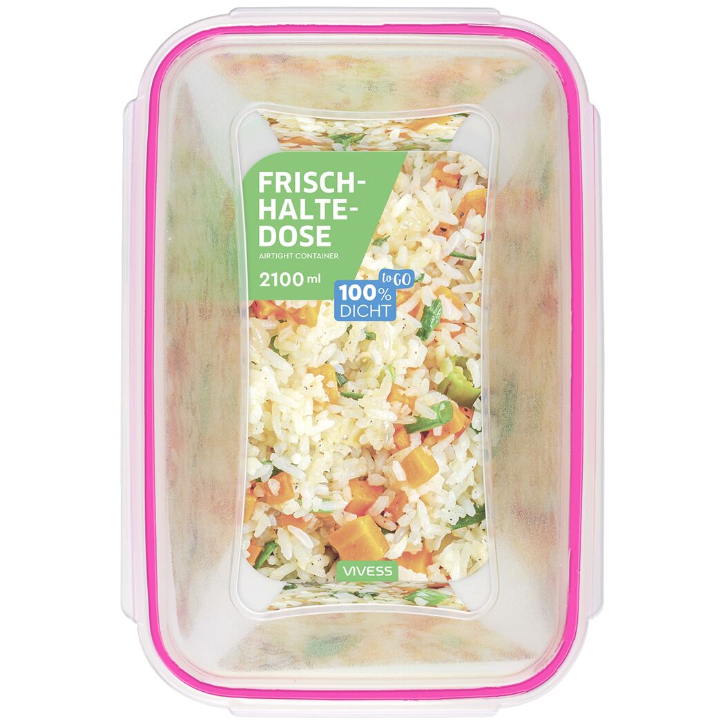 Frischhaltedose mit Reis und Gemüse