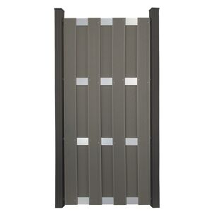 Zaunelement 'Fertigzaun' BPC/Aluminium hochkant hellgrau/silber 84,3 x 180 x 3,2 cm