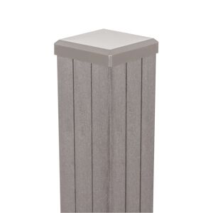 Pfosten 'Fertigzaun' BPC/Stahl Sandfarben 7 x 7 x 240 cm
