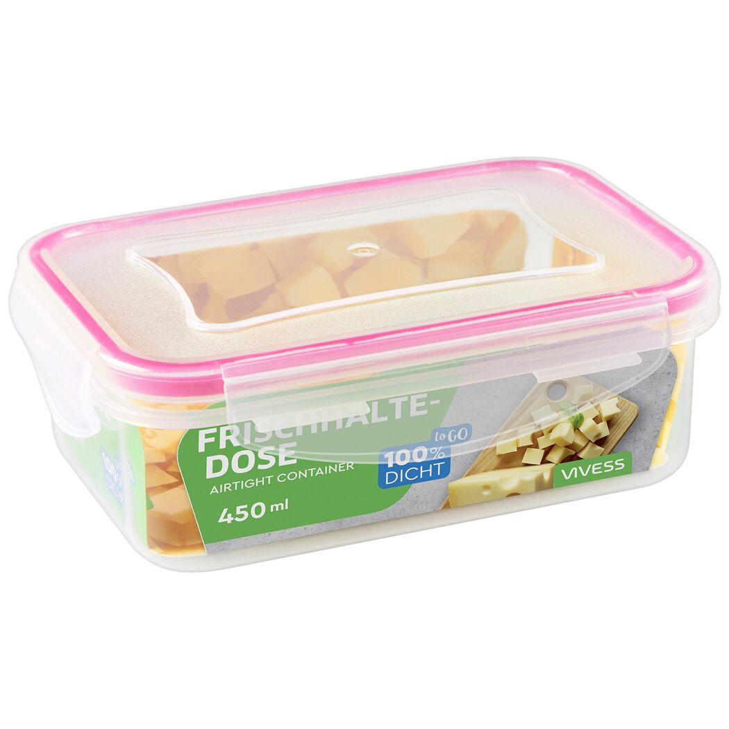 Transparente Frischhaltedose mit Käse