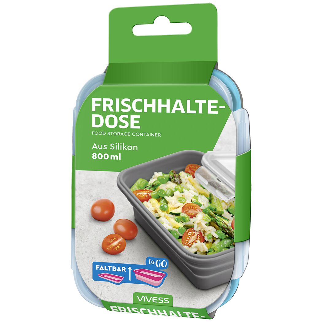 Faltbare Frischhaltedose mit Essen