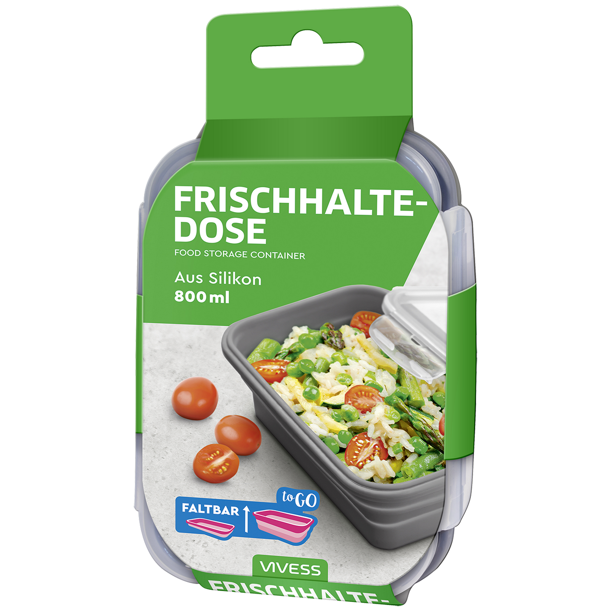 Frischhaltedose Silikon faltbar farblich sortiert 800 ml + product picture