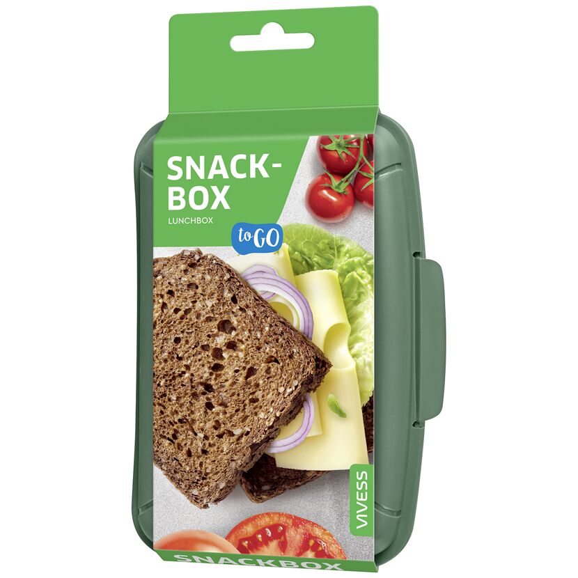Grüne Brotdose mit Käsebrot