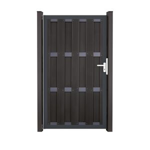 Einzeltor 'Fertigzaun' BPC/Aluminium DIN links anthrazit 100 x 180 x 4 cm