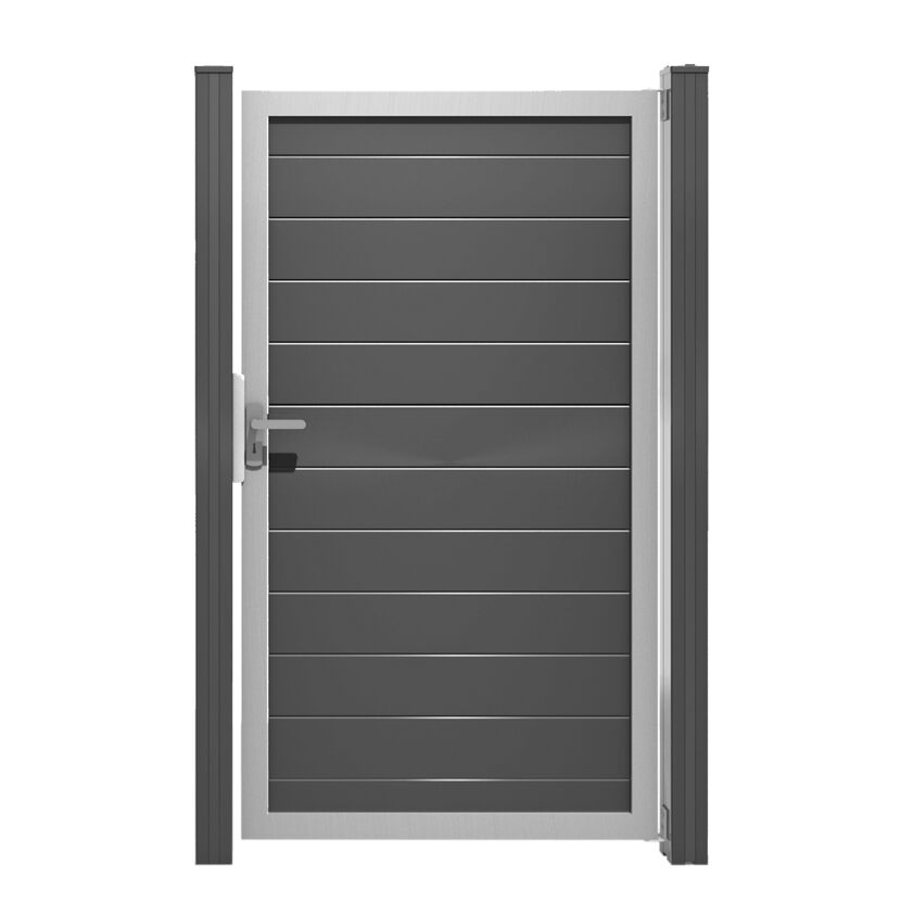 Einzeltor 'Lumino' Universal DIN anthrazit/silber 100 x 180 cm
