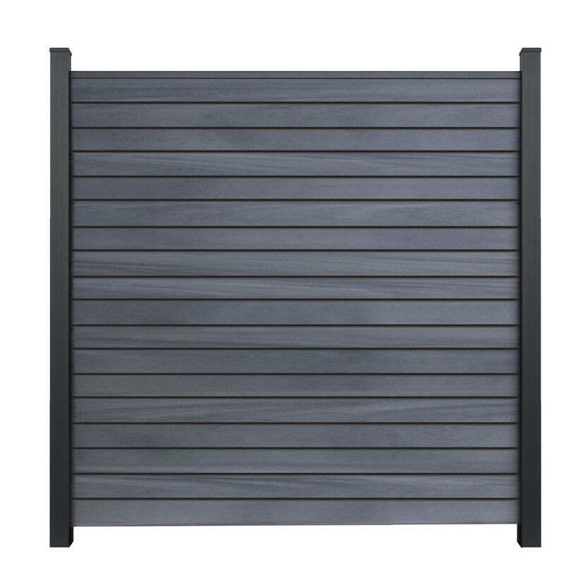 Steckzaun 'Solid Rhombus' BPC steingrau 180 x 180 cm
