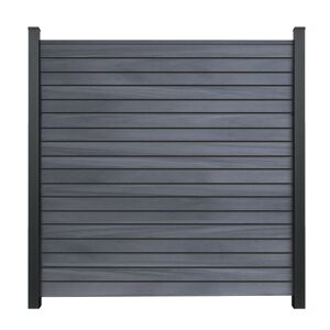 Steckzaun 'Solid Rhombus' BPC steingrau 180 x 180 cm