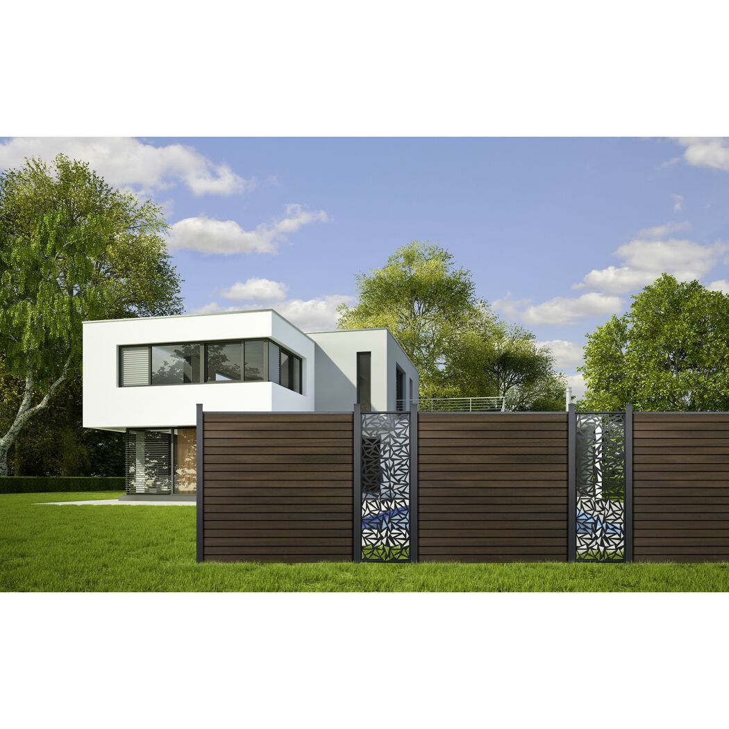 Steckzaun 'Solid Rhombus' BPC Walnussfarben 180 x 180 cm