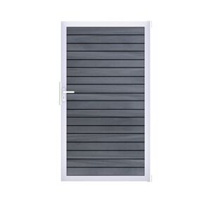 Einzeltor 'Solid Rhombus' BPC/Aluminium steingrau/silber 100 x 180 cm