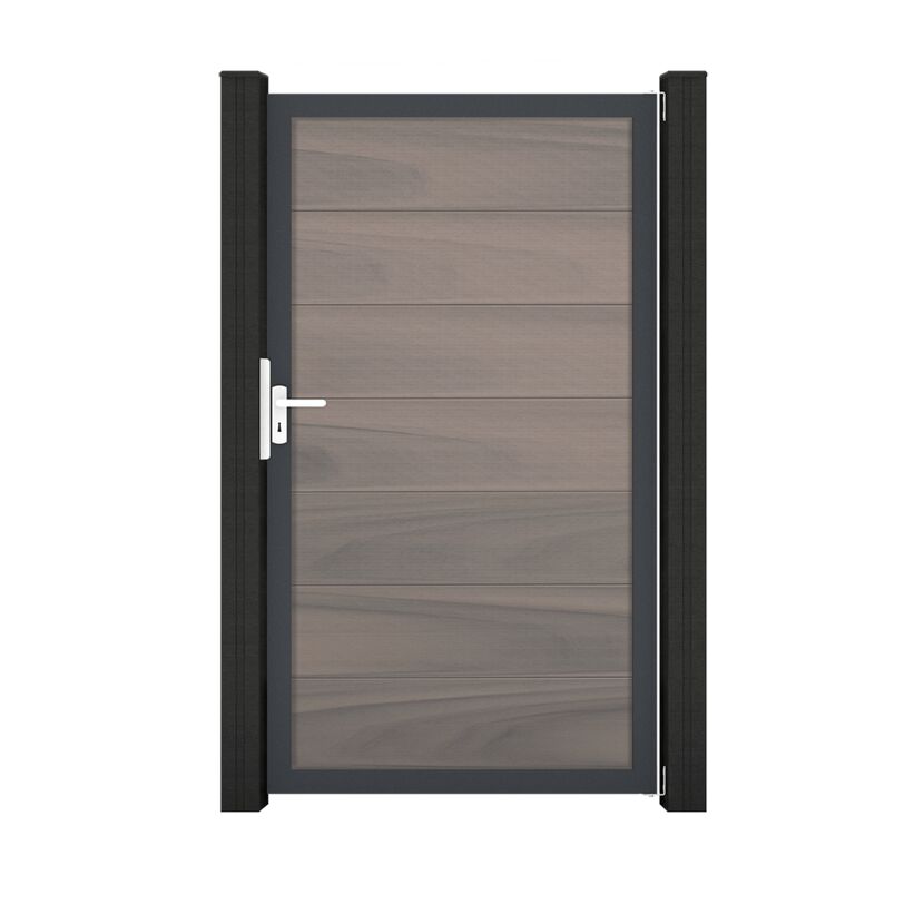 Einzeltor 'Solid Grande' BPC/Aluminium braun/grau/silber/anthrazit Sondermaß max. 150 x 180 cm
