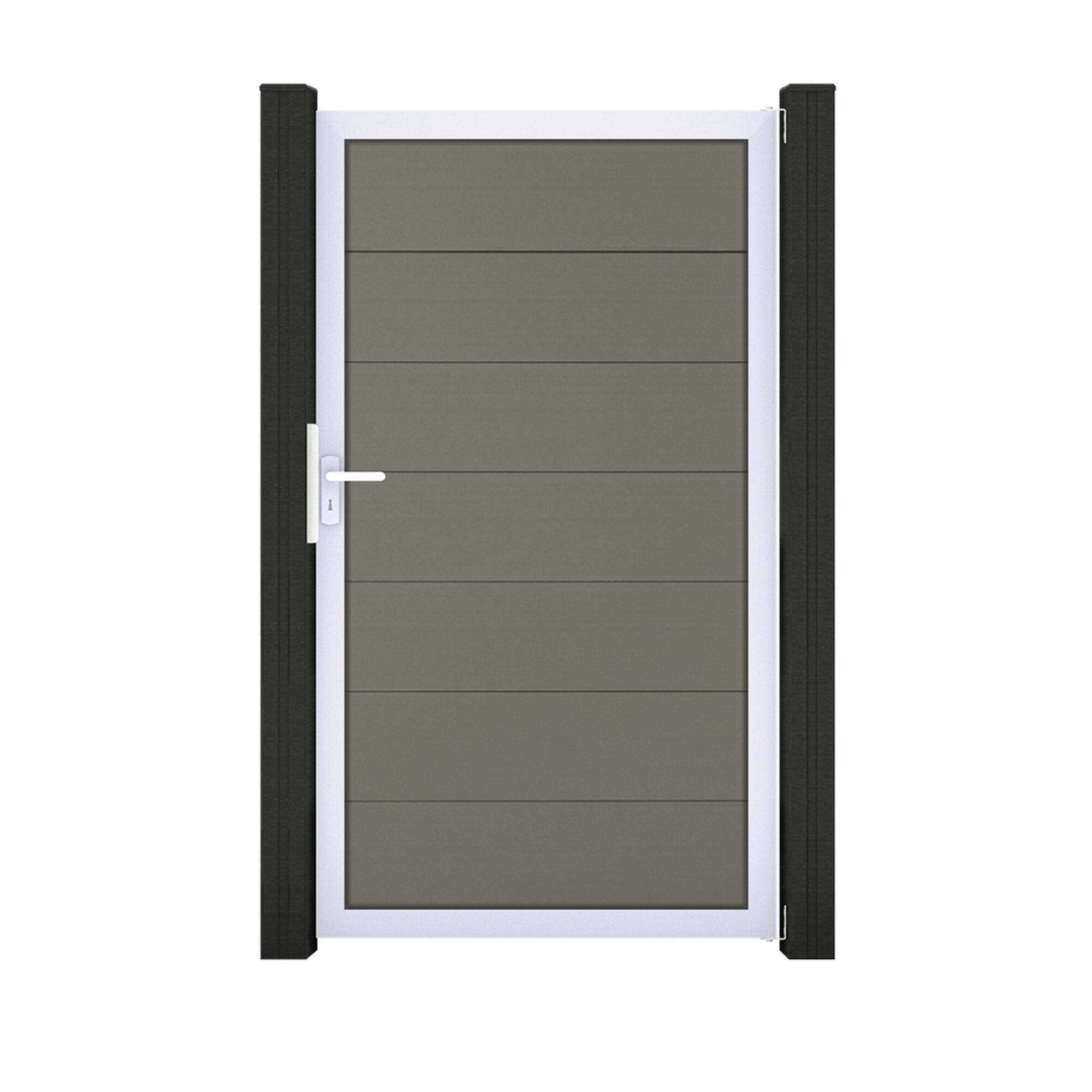 Geschlossene Gartentür mit Türklinke