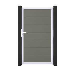 Einzeltor 'Solid Grande' BPC/Aluminium grau/silber 100 x 180 cm