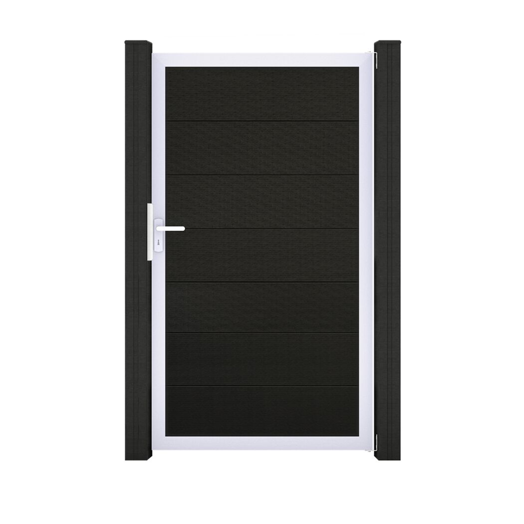 Einzeltor 'Solid Grande' BPC/Aluminium schwarz/silber 100 x 180 cm