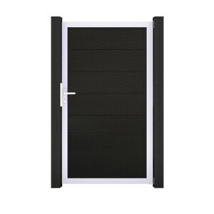 Einzeltor 'Solid Grande' BPC/Aluminium schwarz/silber 100 x 180 cm