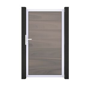 Einzeltor 'Solid Grande' BPC/Aluminium braun/grau/silber 100 x 180 cm