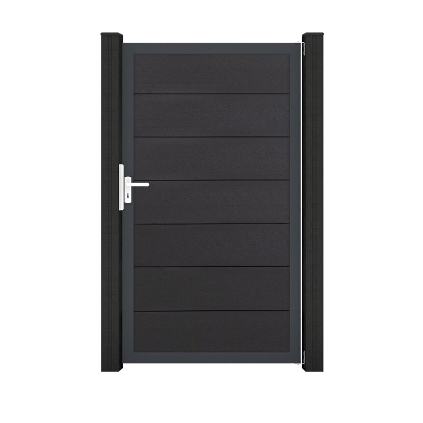 Einzeltor 'Solid Grande' BPC/Aluminium anthrazitgrau/anthrazit 100 x 180 cm