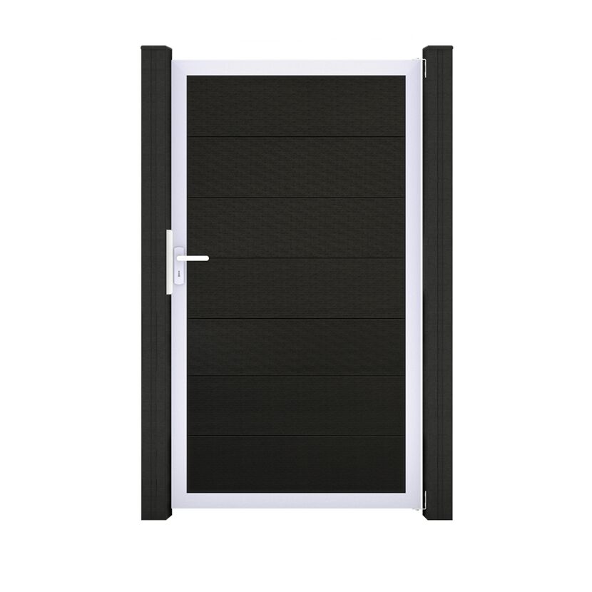 Einzeltor 'Solid Grande' BPC/Aluminium schwarz/silber Sondermaß max. 150 x 180 cm