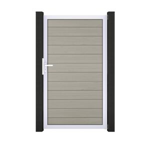Einzeltor 'Solid' BPC/Aluminium sandfarben/silber 100 x 180 cm
