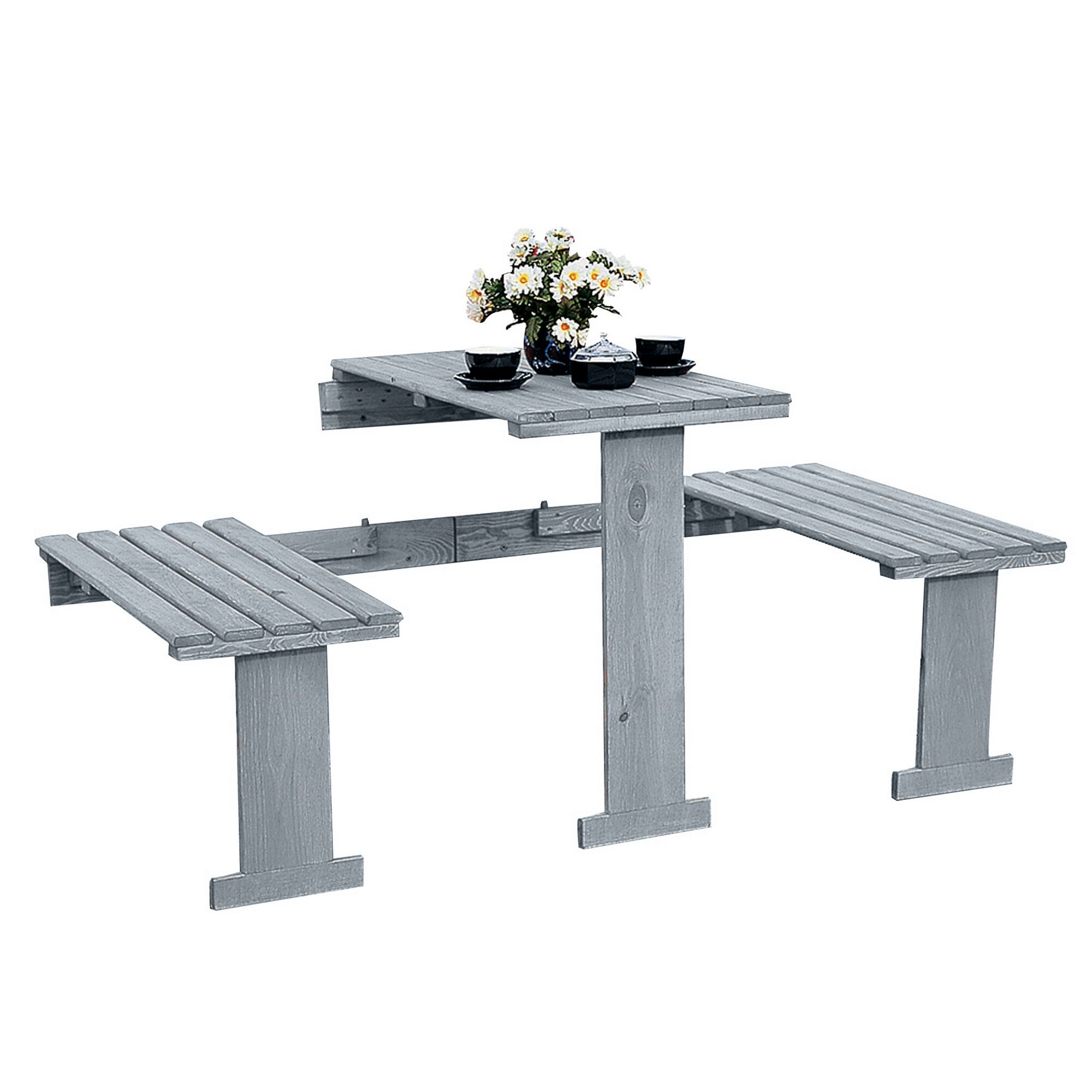 Klappbare Gartengarnitur grau