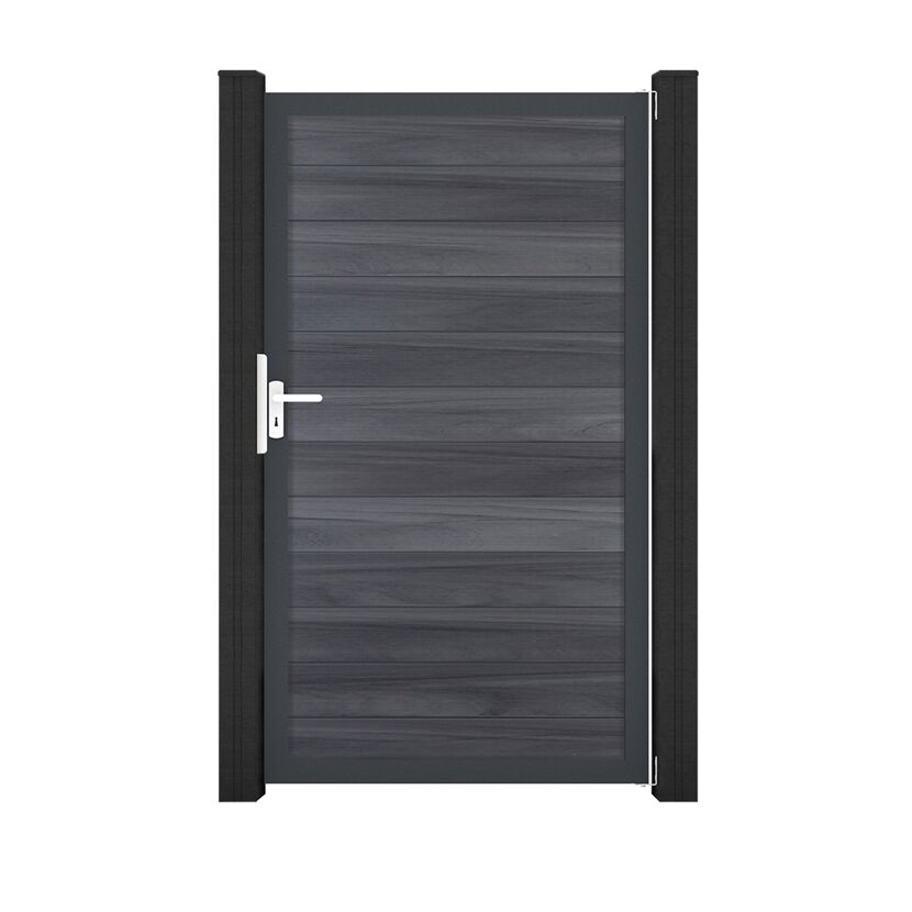 Einzeltor 'Solid' BPC/Aluminium steingrau/anthrazit 100 x 180 cm