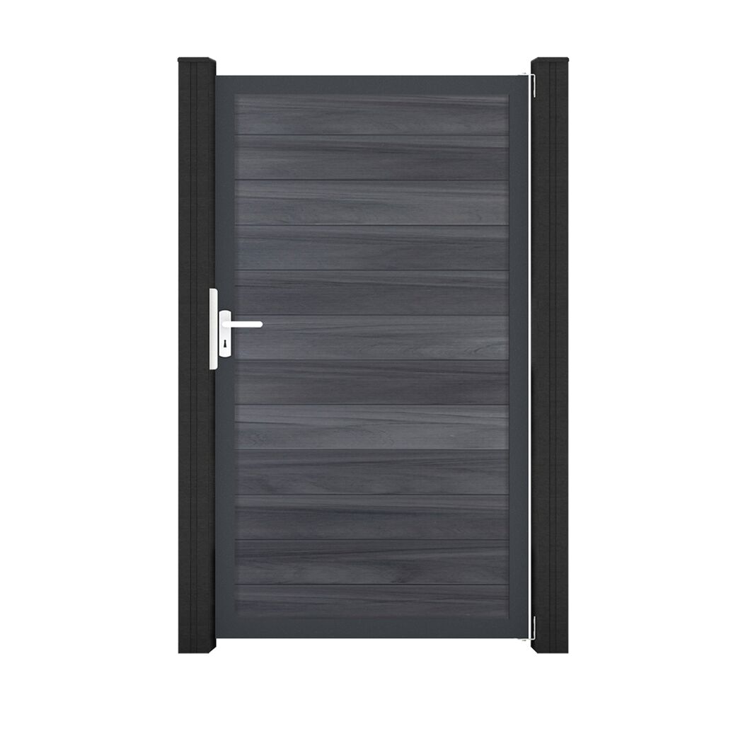 Einzeltor 'Solid' BPC/Aluminium steingrau/anthrazit Sondermaß max. 150 x 180 cm