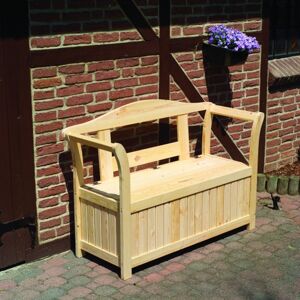 Gartenbank mit Kissenbox Holz braun 130 x 50 x 93 cm