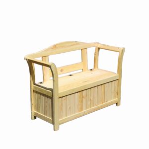 Gartenbank 2-Sitzer Holz hellbraun 130 x 93 x 50 cm