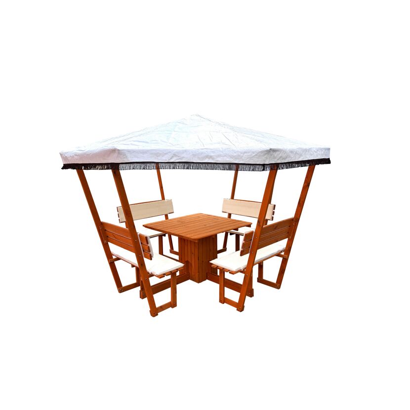Pavillon 'Rosenheim' Holz weiß 304 x 213 x 304 cm