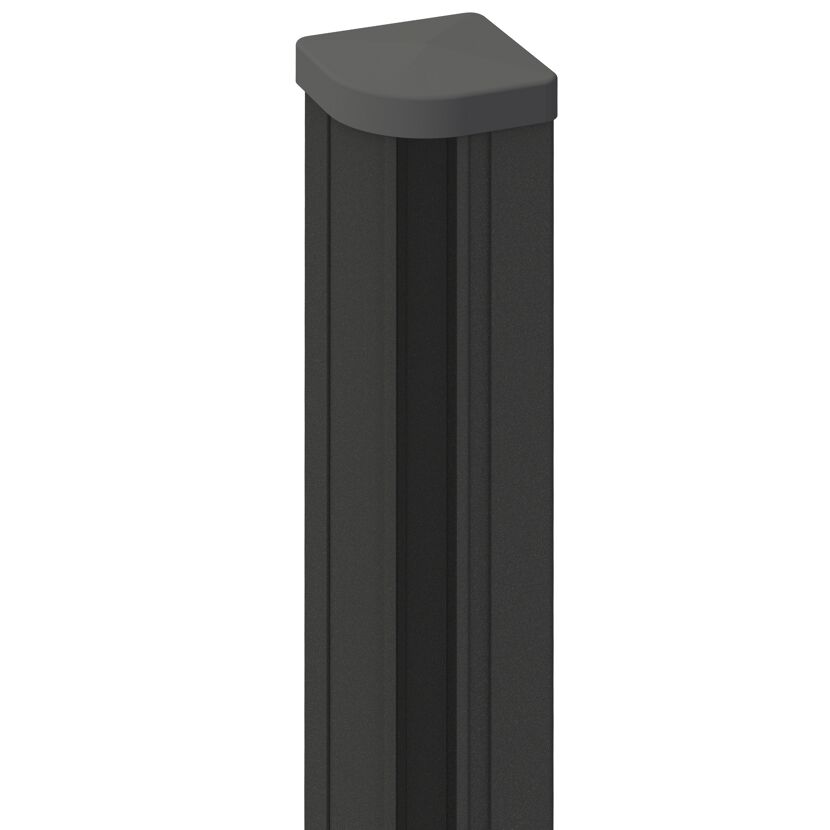 Eckpfosten Steckzaun variabel Aluminium anthrazit 7 x 7 x 240 cm