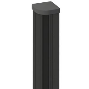 Eckpfosten Steckzaun variabel Aluminium anthrazit 7 x 7 x 190 cm