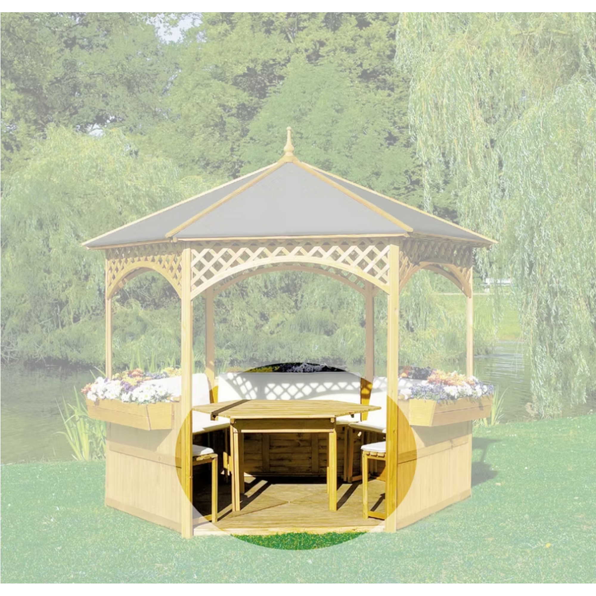 Gartenmöbel-Set für Pavillon 'Palma' Holz braun