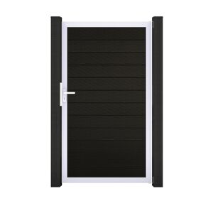 Einzeltor 'Solid' BPC/Aluminium schwarz/silber 100 x 180 cm
