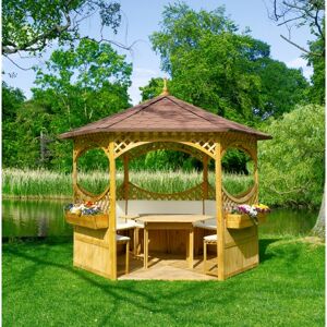 Pavillon 'Palma' Holz inklusive Möbel 326 x 290 x 326 cm