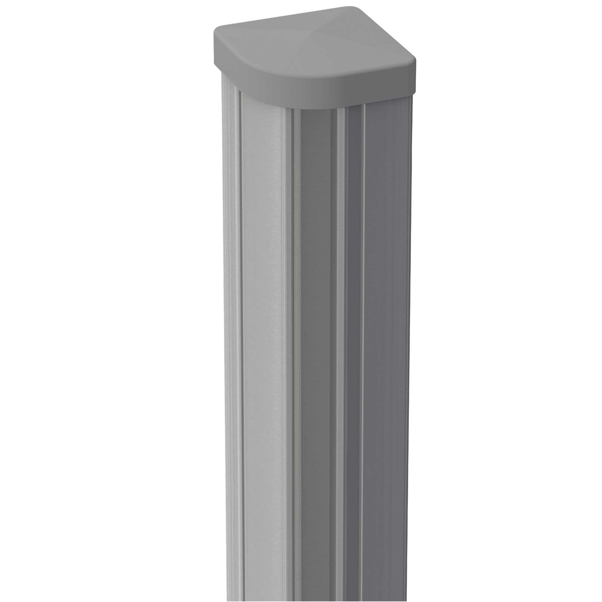 Eckpfosten Steckzaun variabel Aluminium silbergrau 9 x 9 x 240 cm