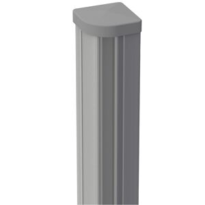 Eckpfosten Steckzaun variabel Aluminium silbergrau 9 x 9 x 240 cm