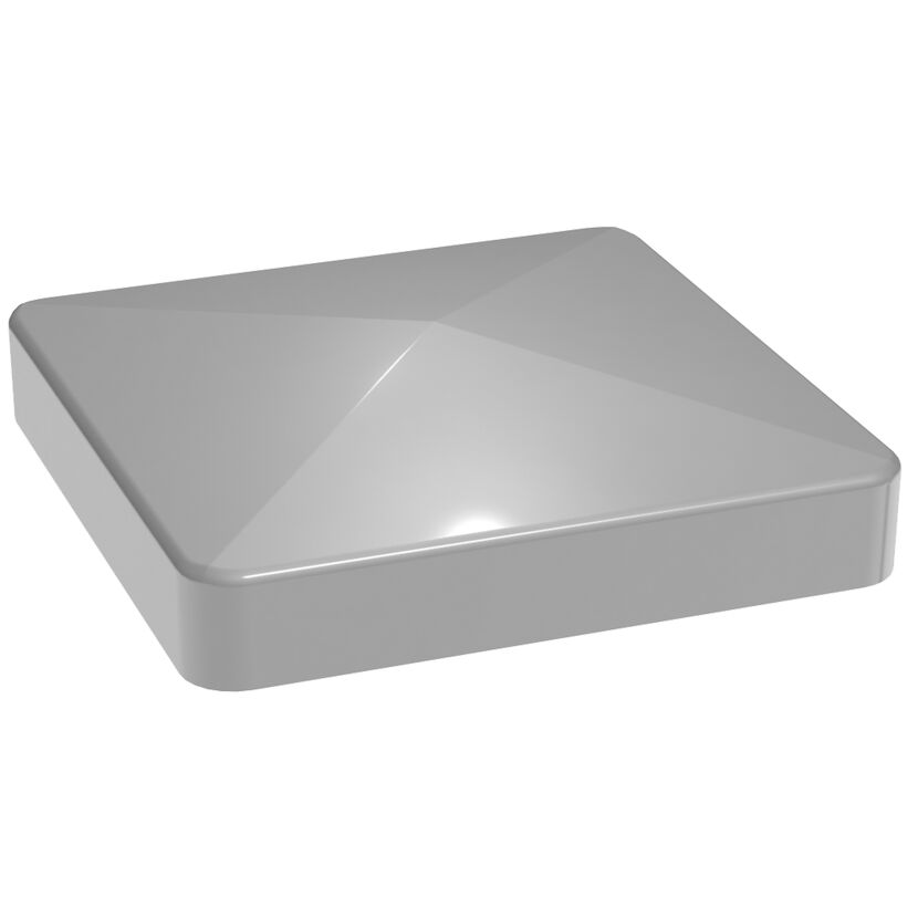 Kappe für Aluminium-Steckzaunpfosten silbergrau 9 x 9 cm