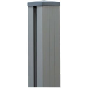 Pfosten Steckzaun Aluminium silbergrau 9 x 9 x 100 cm
