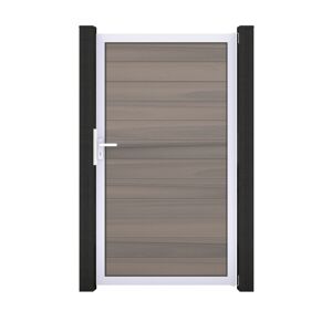 Einzeltor 'Solid' BPC/Aluminium braun/grau/silber Sondermaß max. 150 x 180 cm