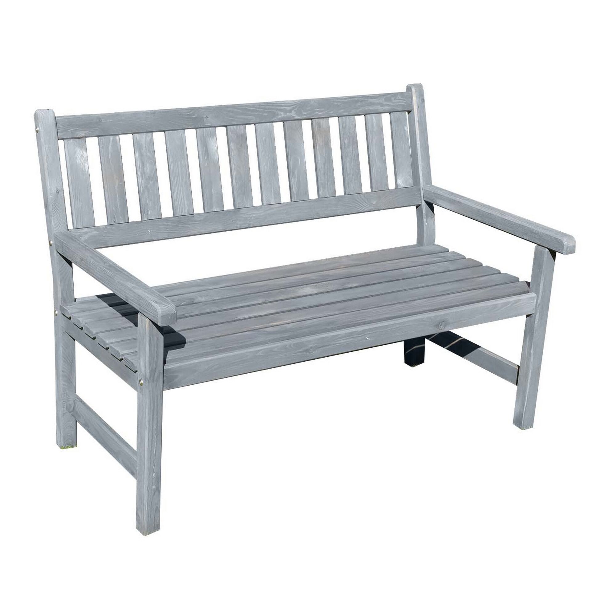 Graue Gartenbank aus Holz