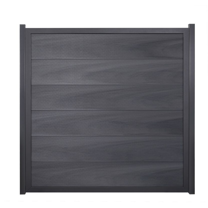 Fertigelement 'Viento' BPC/Aluminium quadratisch steingrau/anthrazit 180 x 180 cm
