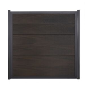 Fertigelement 'Viento' BPC/Aluminium quadratisch Walnussfarben/anthrazit 180 x 180 cm