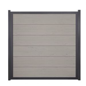 Fertigelement 'Viento' BPC/Aluminium quadratisch Sandfarben/anthrazit 180 x 180 cm