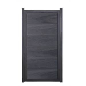 Fertigzaun 'Viento' BPC/Aluminium hochkant steingrau/anthrazit 90 x 180 cm