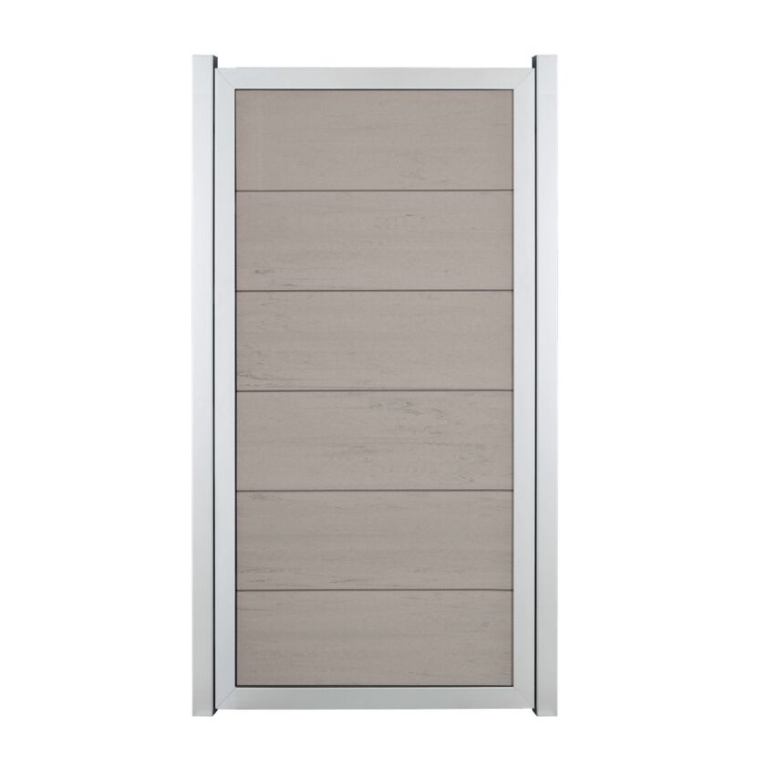 Fertigzaun 'Viento' BPC/Aluminium hochkant Sandfarben 90 x 180 cm