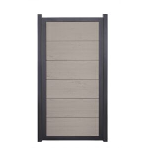 Steckzaun 'Viento' BPC/Aluminium hochkant Sandfarben/anthrazit 90 x 180 cm