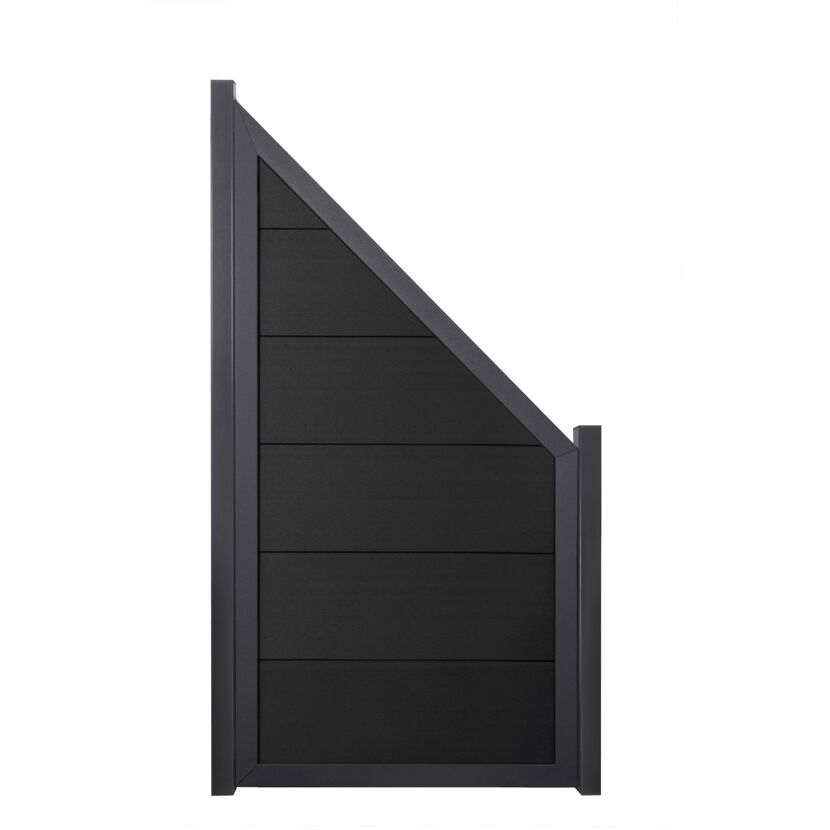 Fertigzaun 'Viento' BPC/Aluminium schräg anthrazitgrau 90 x 180/90 cm
