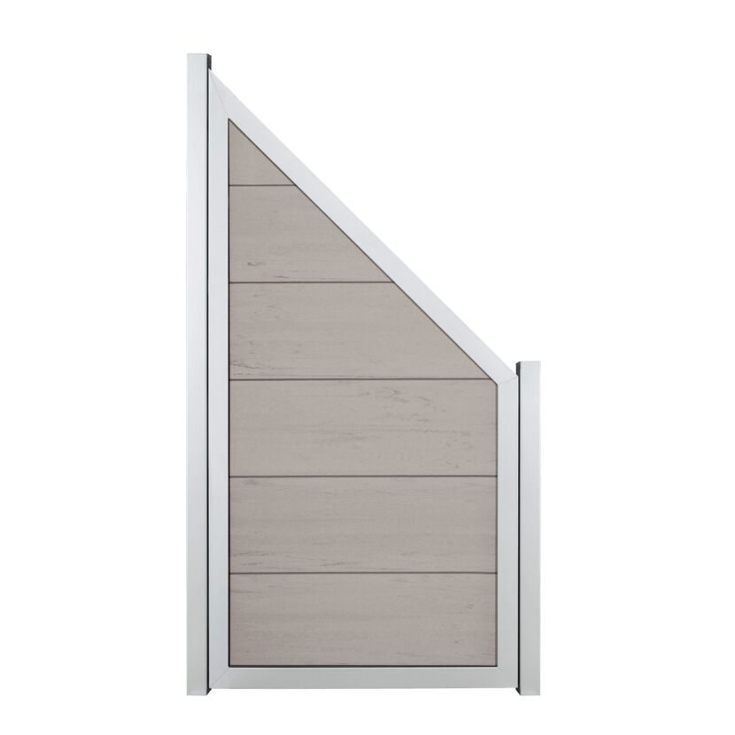Fertigzaun 'Viento' BPC/Aluminium schräg Sandfarben 90 x 180/90 cm